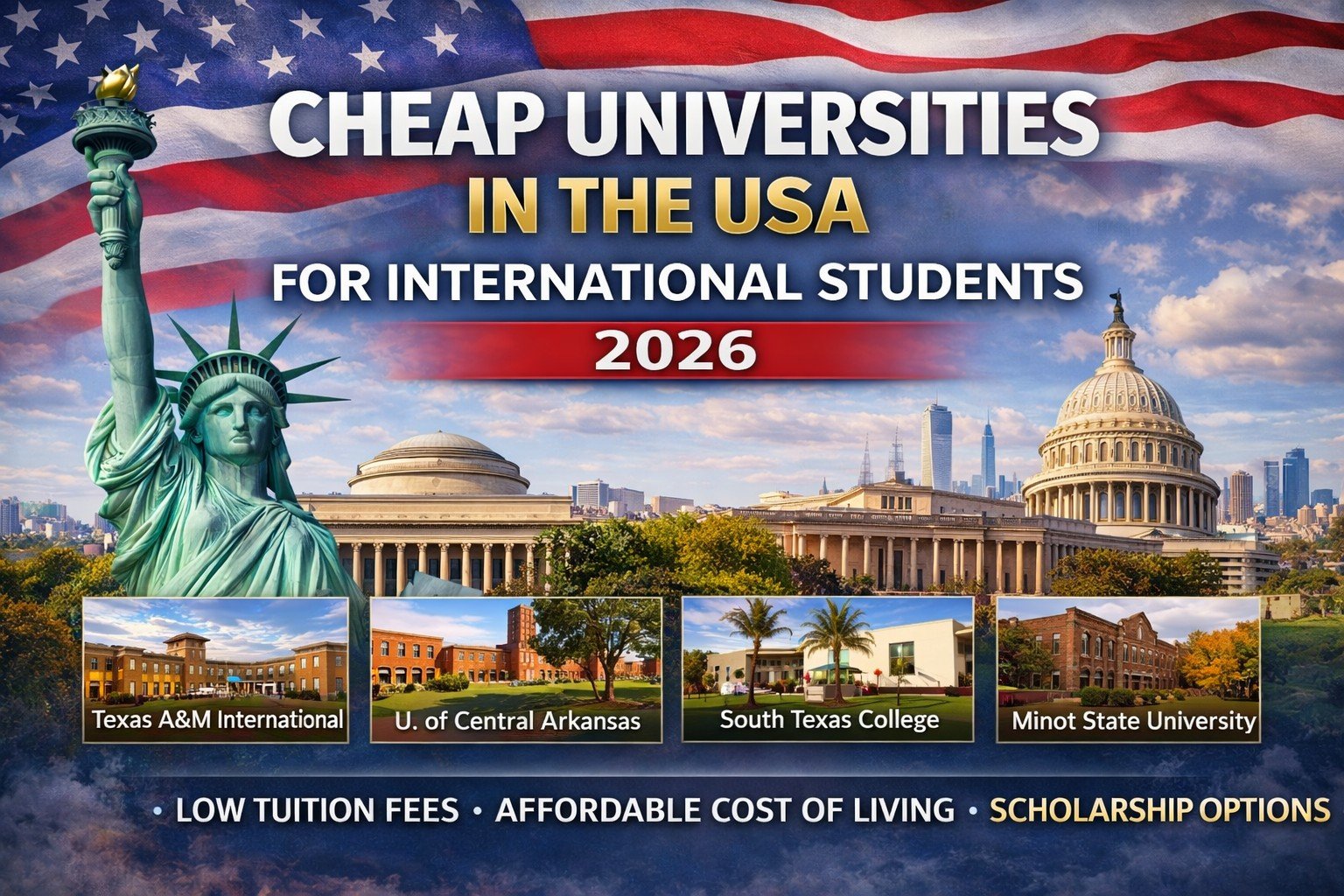 Cheap Universities in the USA for International Students (2026 Guide): Affordable Tuition, Admission, and Scholarships